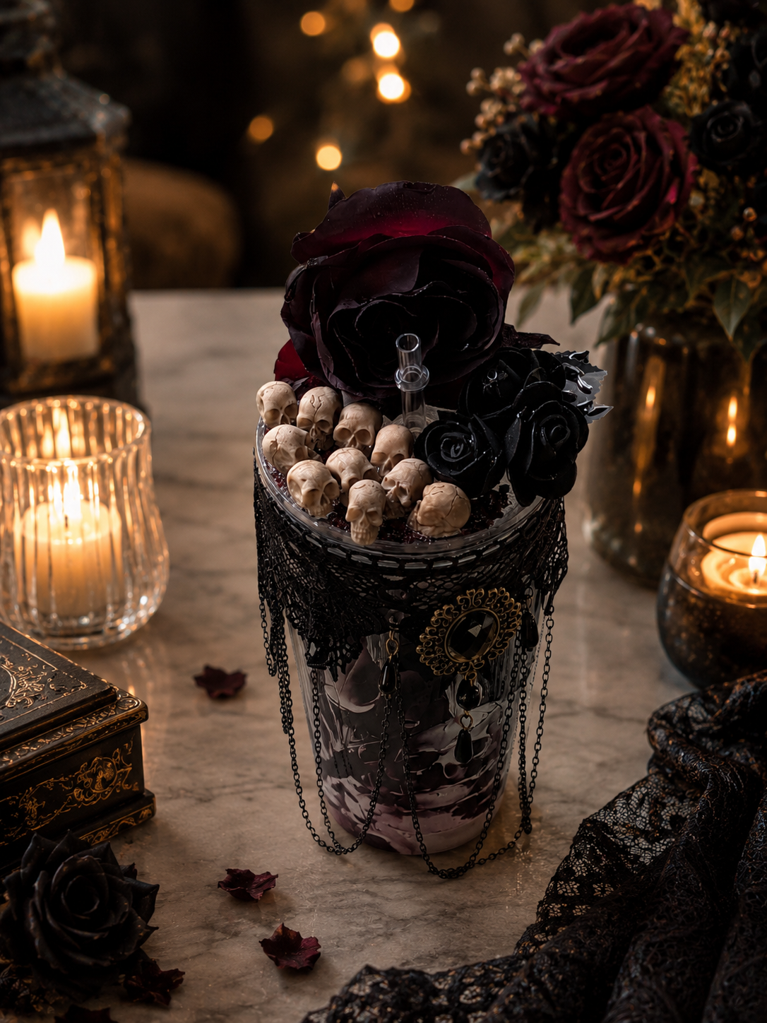 Dark Romance Trinkbecher – Gothic Skull Tumbler