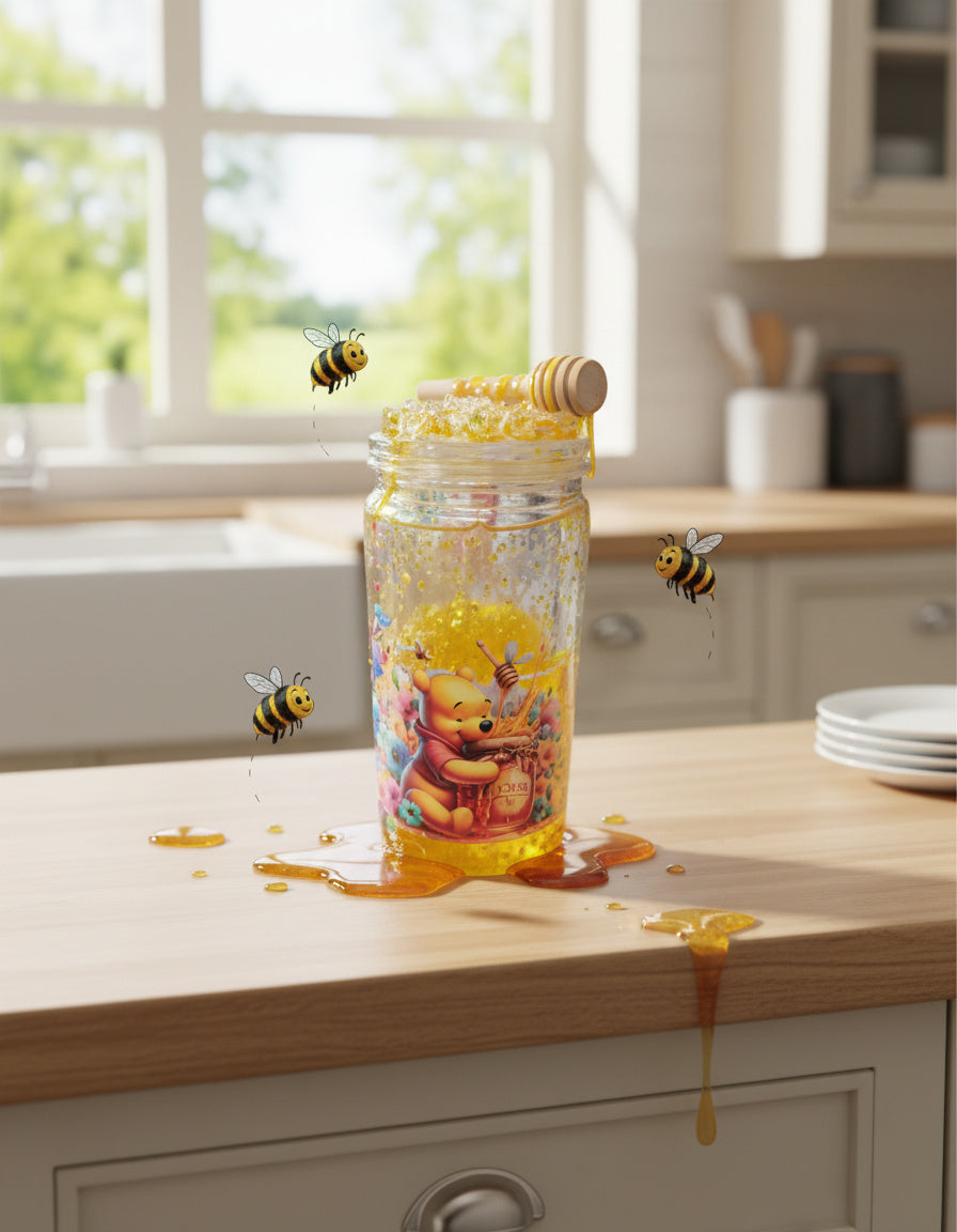 Trinkbecher mit Glitzer & Motiv – verschiedene Designs