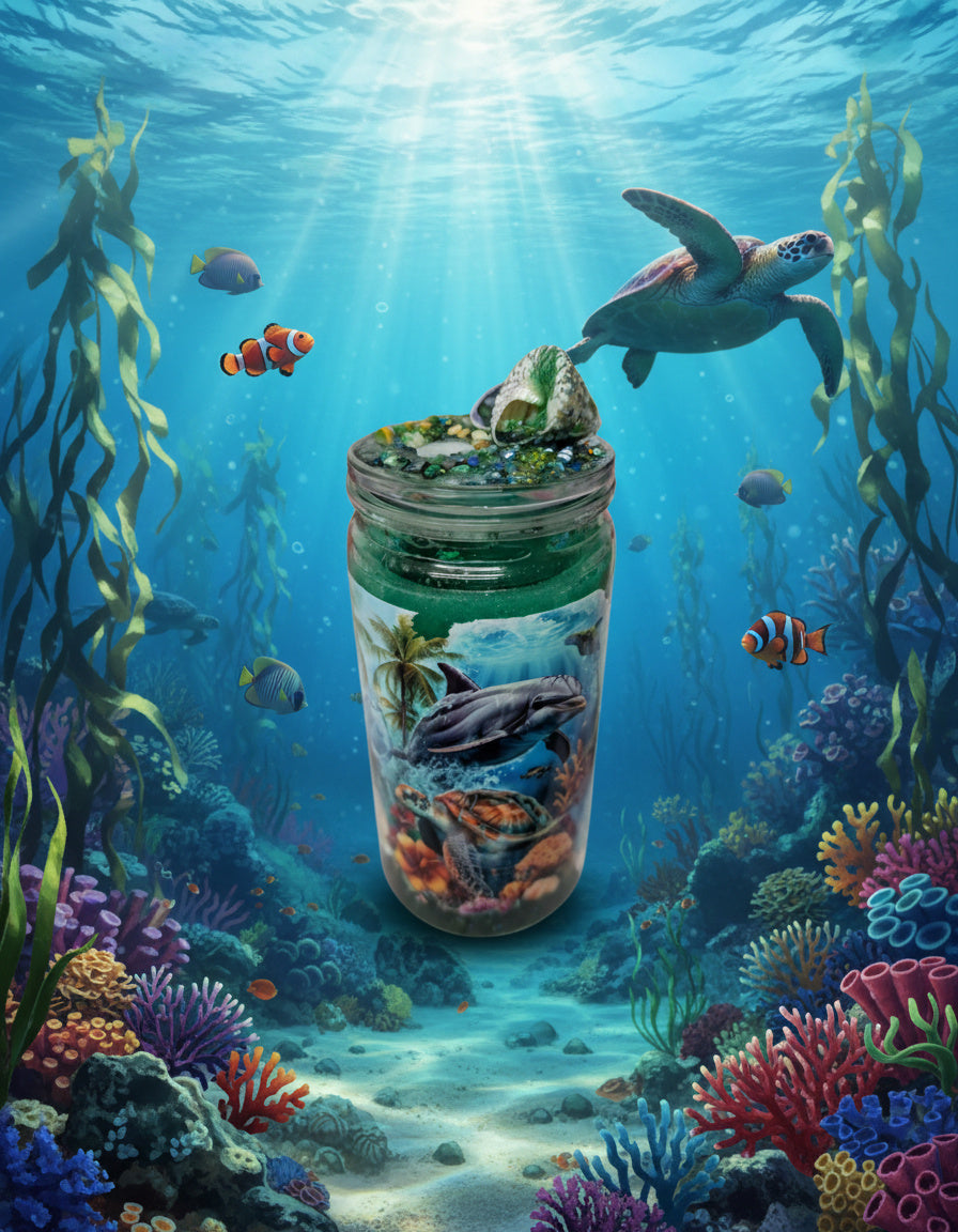 Trinkbecher mit Glitzer & Motiv – verschiedene Designs