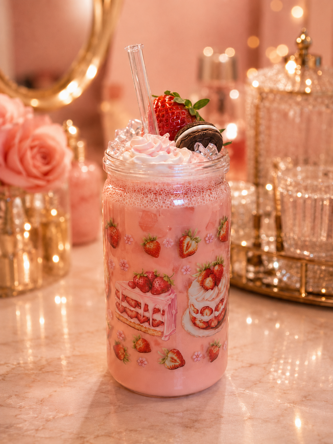 Summer Edition Trinkbecher – Früchtesirup & Milch Design (Handmade)