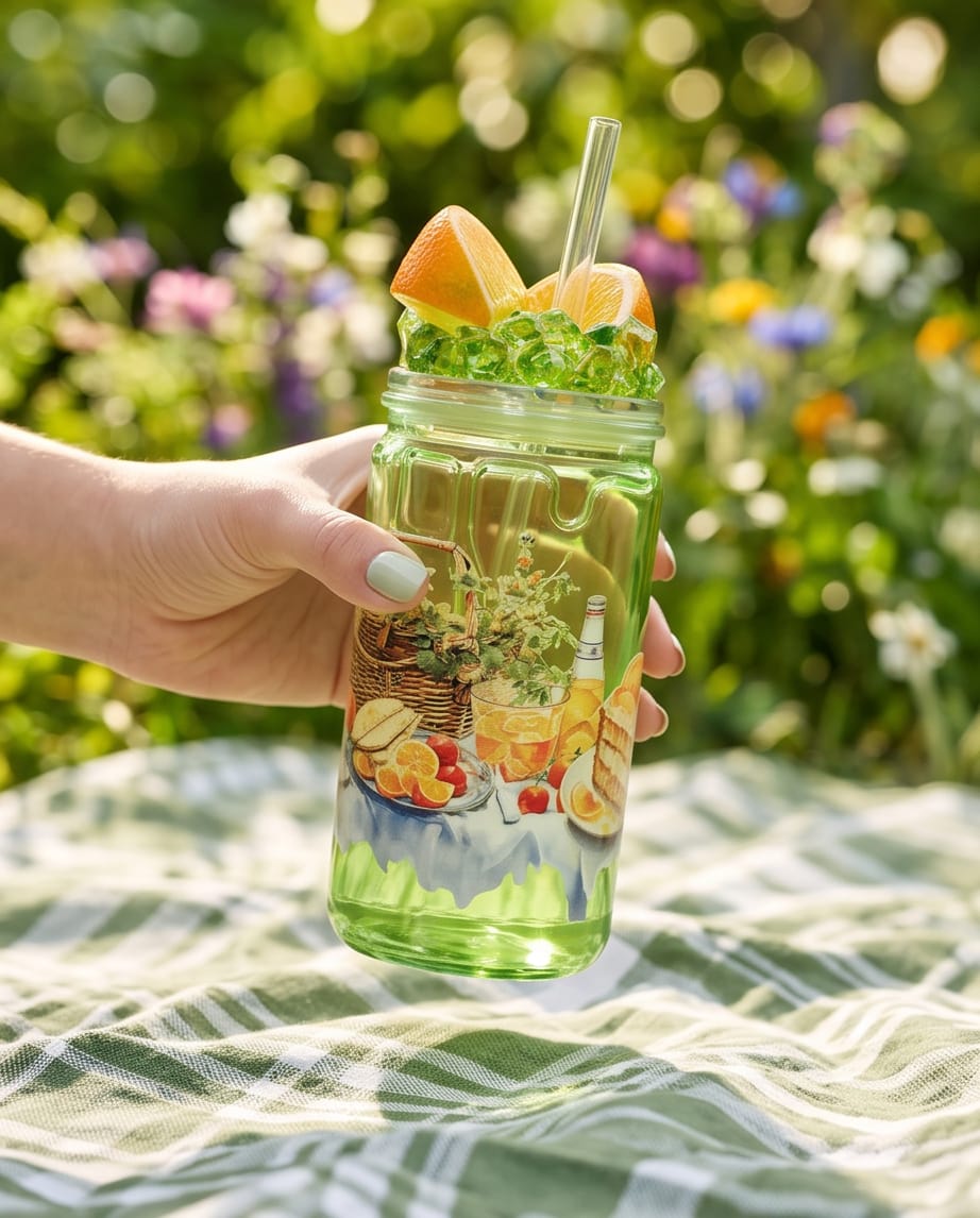 Summer Edition Trinkbecher – Früchtesirup & Milch Design (Handmade)