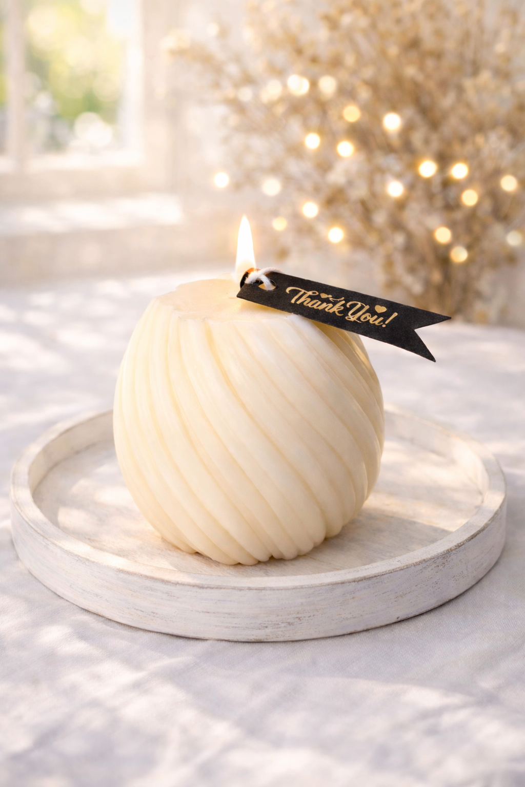 Design-Standkerzen in Creme