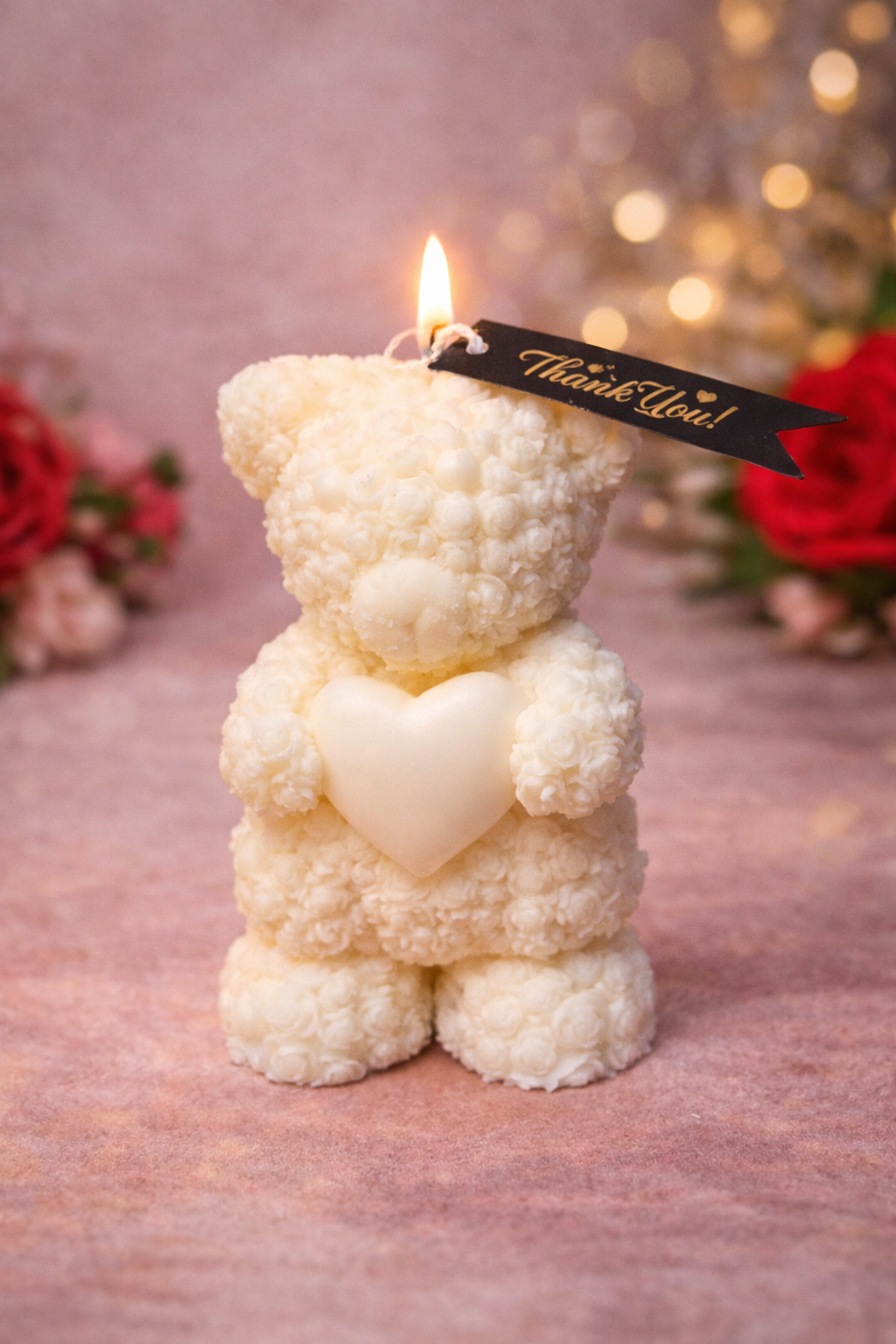 Design-Standkerzen in Creme