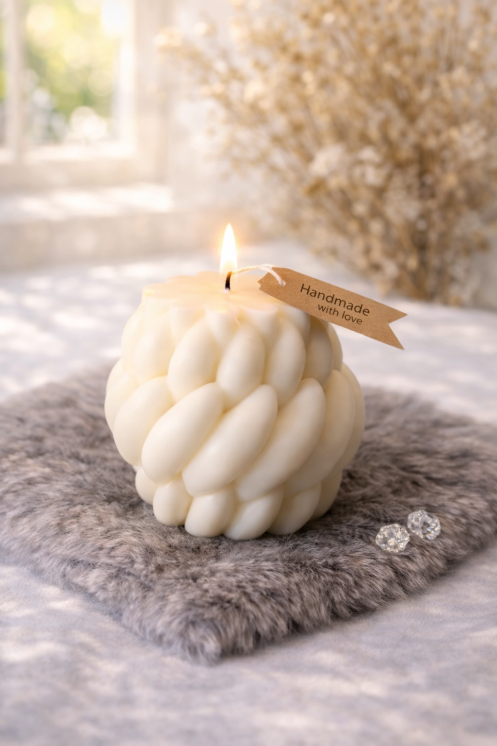 Design-Standkerzen in Creme