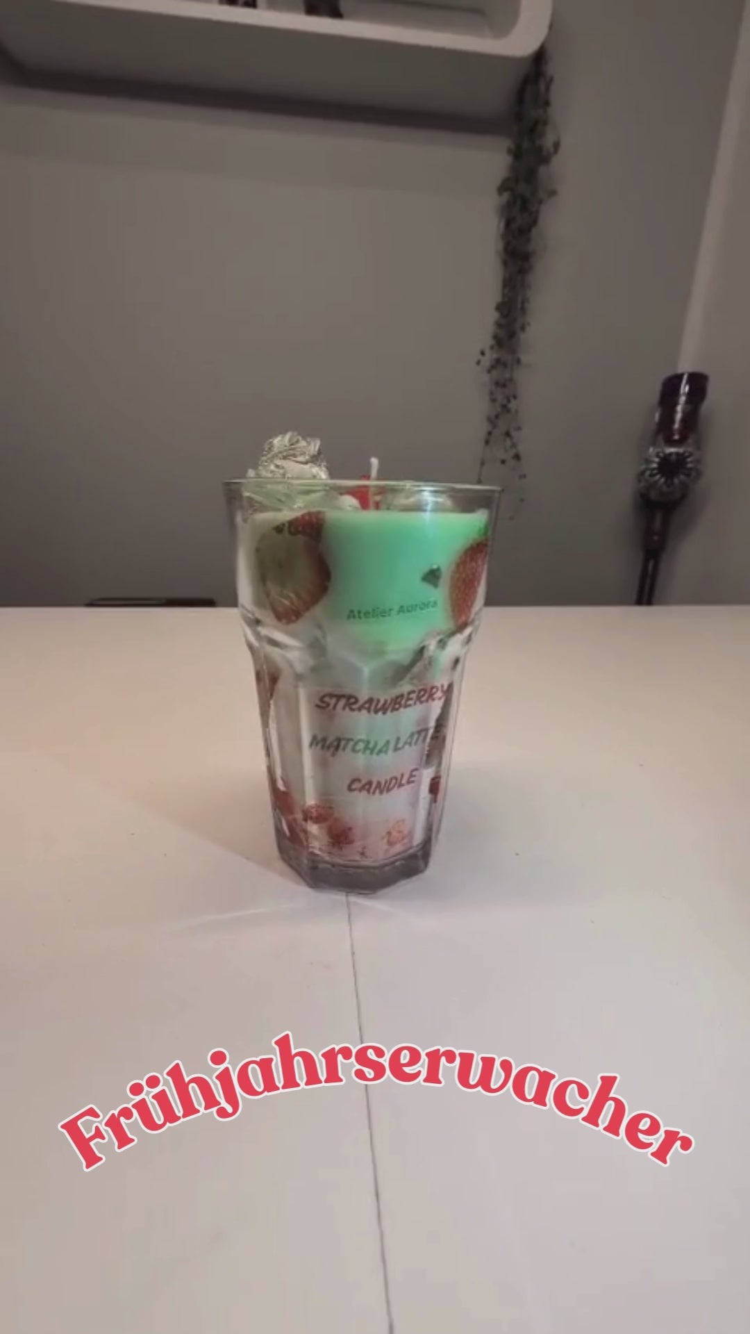 Latte-Liebe Kerze im Glas – Strawberry Matcha, Matcha Latte & Iced Coffee